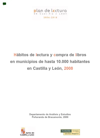 Hábitos de lectura y compra de libros en municipios de hasta habitantes