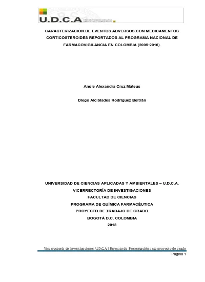 Caracterizaci N De Eventos Adversos Con Medicamentos Corticosteroides