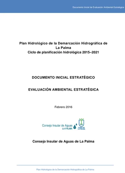 Plan Hidrol Gico De La Demarcaci N Hidrogr Fica De La Palma Ciclo De