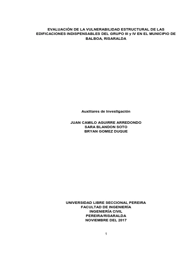 Evaluación de la vulnerabilidad estructural de las edificaciones