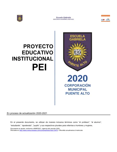 Proyecto Educativo Institucional Pei Corporaci N Municipal Puente Alto