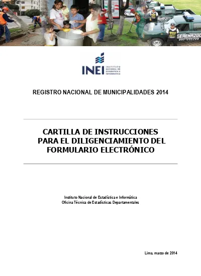 Registro Nacional De Municipalidades Cartilla De Instrucciones