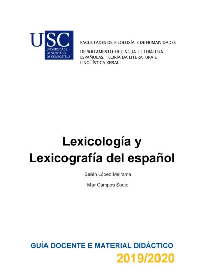 Lexicografía del español Lexicología y