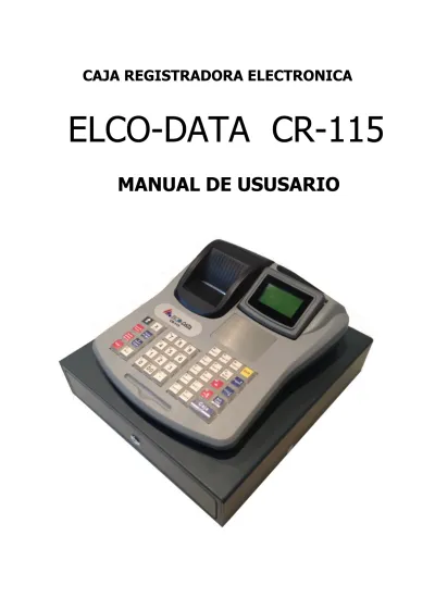 Caja Registradora Electronica Elco Data Cr Manual De Ususario