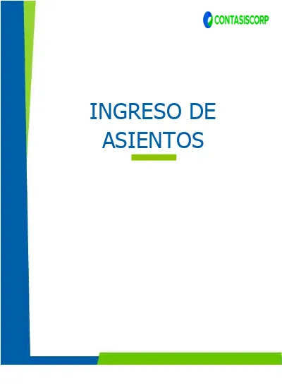 Ingreso De Asientos La Din Mica Del Plan Contable General Empresarial