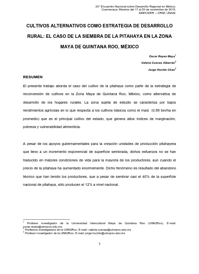 Cultivos Alternativos Como Estrategia De Desarrollo Rural El Caso De