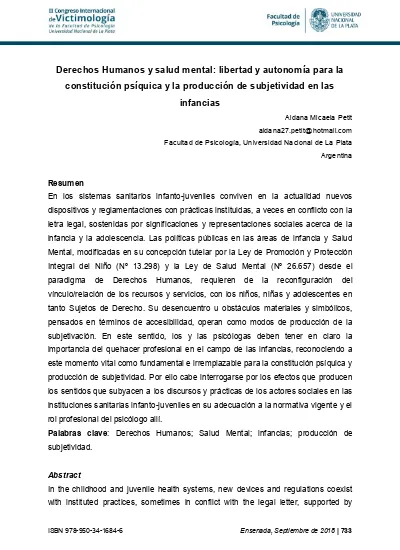 Derechos humanos y salud mental libertad y autonomía para la