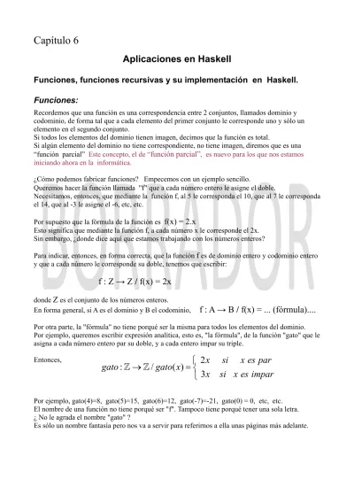 Aplicaciones En Haskell Funciones Funciones Recursivas Y Su