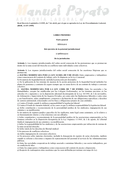 Del Procedimiento De Oficio Real Decreto Legislativo 2 1995 De 7 De