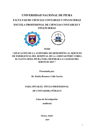 Aplicación de la auditoría de desempeño al Servicio de Emergencia del