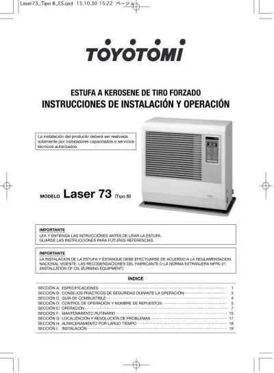 Instrucciones De Instalaci N Y Operaci N