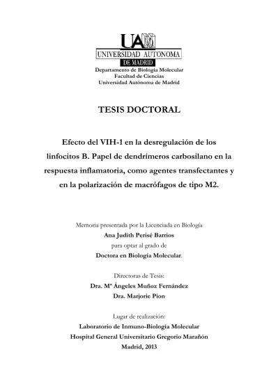 Efecto de VIH 1 en la desregulación de los linfocitos B Papel de