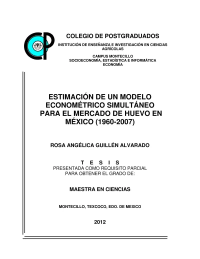 Estimaci N De Un Modelo Econom Trico Simult Neo Para El Mercado De