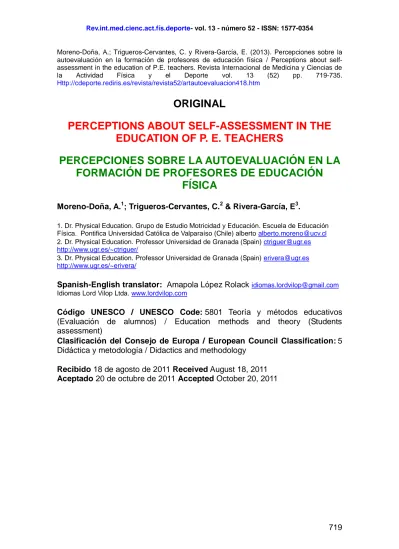 Percepciones Sobre La Autoevaluaci N En La Formaci N De Profesores De