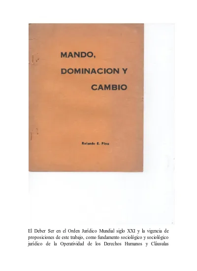 El Deber Ser en el Orden Jurídico Mundial siglo XXI y la vigencia de