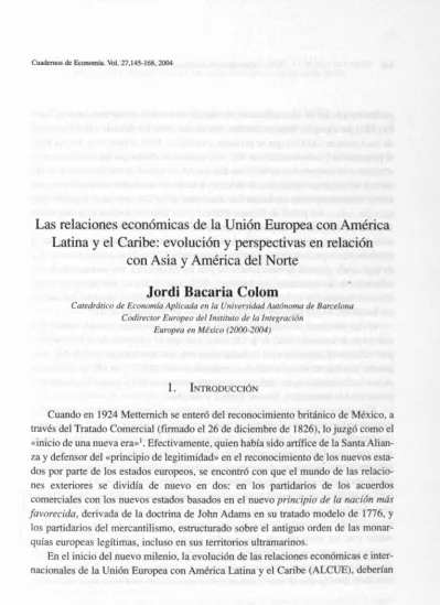 Las Relaciones Econ Micas De La Uni N Europea Con M Rica Latina Y El