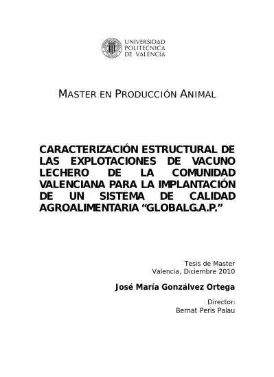 CARACTERIZACIÓN ESTRUCTURAL DE LAS EXPLOTACIONES DE VACUNO LECHERO DE