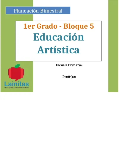 Plan Er Grado Bloque Educaci N Art Stica