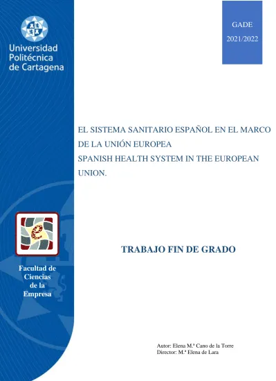 CONCLUSIONES El sistema sanitario español en el marco de la Unión