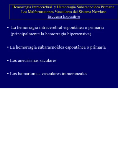 La Hemorragia Intracerebral Espont Nea O Primaria Principalmente La