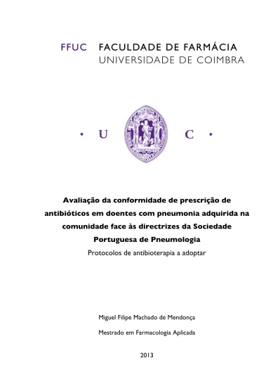 Avaliação da conformidade de prescrição de antibióticos em doentes