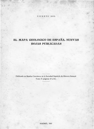 El Mapa Geol Gico De Espa A Nuevas Hojas Publicadas