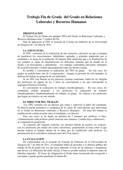 Trabajo Fin De Grado Del Grado En Relaciones Laborales Y Recursos Humanos