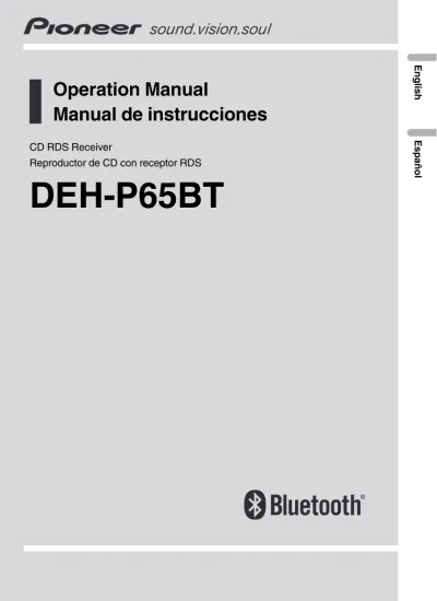 English Espa Ol Operation Manual Manual De Instrucciones Cd Rds