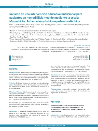 Impacto De Una Intervenci N Educativa Nutricional Para Pacientes En