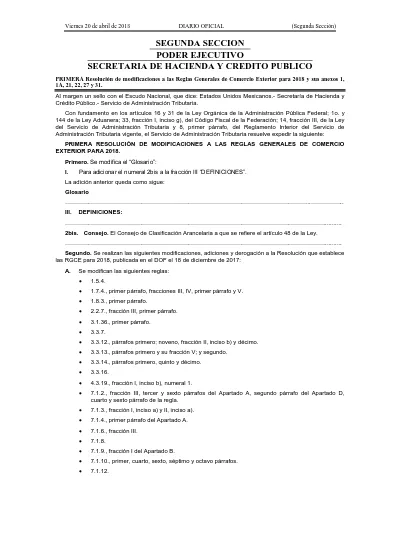 Segunda Seccion Poder Ejecutivo Secretaria De Hacienda Y Credito Publico