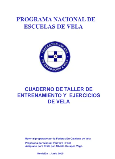 Programa Nacional De Escuelas De Vela Cuaderno De Taller De