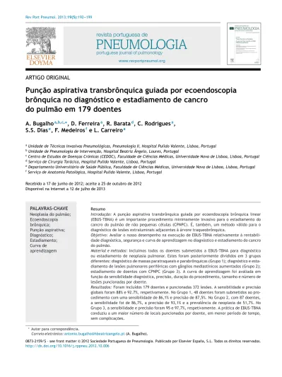 Punção aspirativa transbrônquica guiada por ecoendoscopia brônquica no