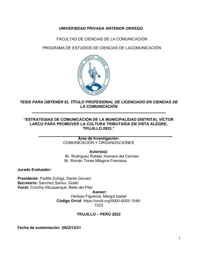 Estrategias de comunicación de la municipalidad distrital Víctor Larco