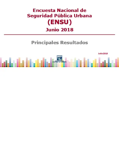 Encuesta Nacional De Seguridad P Blica Urbana Ensu Junio Principales