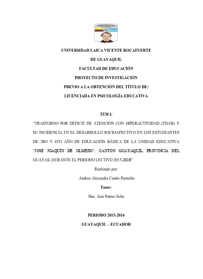 Trastorno por déficit de atención con hiperactividad TDAH y su