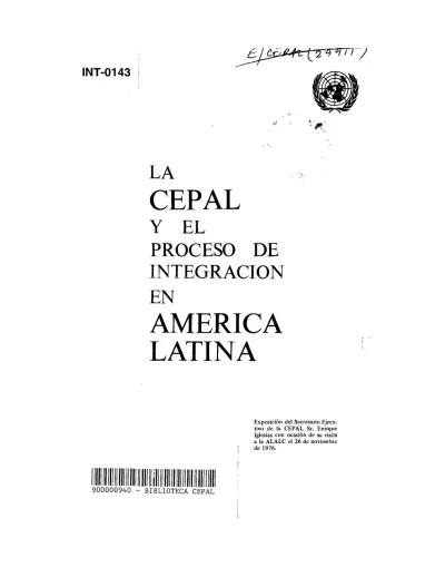 America Latina La Cepal Y El Proceso Integracion En Brwn Y Int