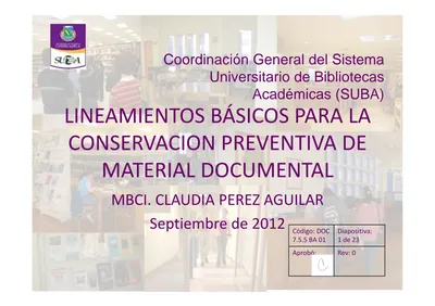 Lineamientos B Sicos Para La Conservacion Preventiva De Material Documental