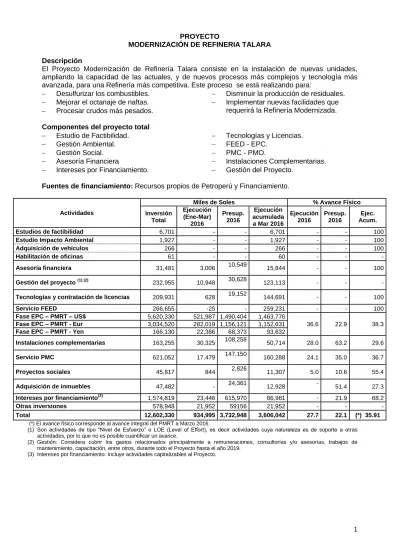 PROYECTO MODERNIZACIÓN DE REFINERIA TALARA