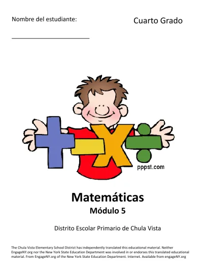 Matemáticas Cuarto Grado Módulo 5 Nombre del estudiante Distrito