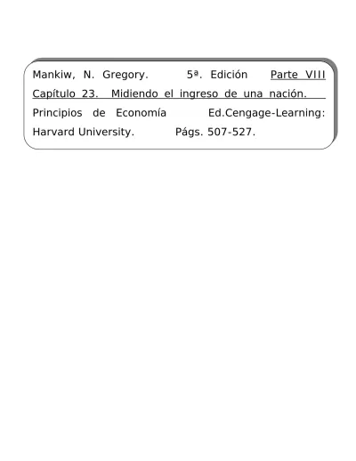 Mankiw N Gregory 5ª Edición Parte VIII Capítulo 23 Midiendo el