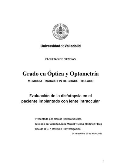 Grado en Óptica y Optometría