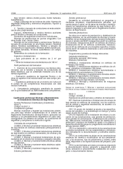 MF0824 2 Montaje y mantenimiento de redes eléctricas aéreas de baja