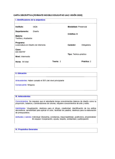 CARTA DESCRIPTIVA FORMATO MODELO EDUCATIVO UACJ VISIÓN 2020