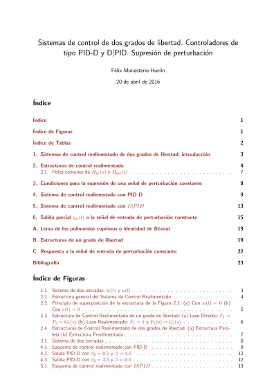 Sistemas De Control De Dos Grados De Libertad Controladores De Tipo