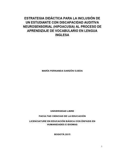 Estrategia didáctica para la inclusión de un estudiante con