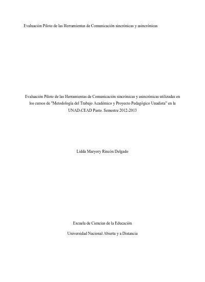 Evaluación piloto de las herramientas de comunicación sincrónicas y