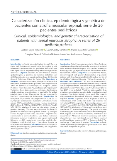 Caracterización clínica epidemiológica y genética de pacientes con