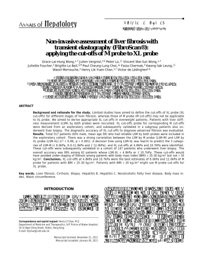 Non Invasive Assessment Of Liver Fibrosis With Transient Elastography