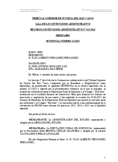 Tribunal Superior De Justicia Del Pais Vasco Sala De Lo Contencioso