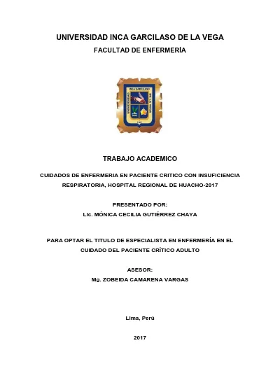 Cuidados De Enfermer A En Paciente Cr Tico Con Insuficiencia